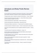 Urinalysis and Body Fluids Review Exam with complete solutions