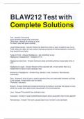 Bundle For BLAW212 Test with Complete Solutions