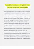 Praxis 2 School Counseling 5422 Exam Practice Questions and Answers