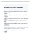 Optometry California Law Exam with correct Answers 2024