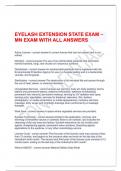 EYELASH EXTENSION STATE EXAM – MN EXAM WITH ALL ANSWERS