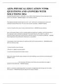 AEPA PHYSICAL EDUCATION NT506 QUESTIONS AND ANSWERS WITH SOLUTIONS 2024