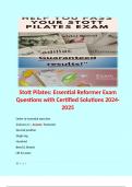 Stott Pilates: Essential Reformer Exam Questions with Certified Solutions 2024-2025