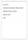 (ASU) ECN 212 MICROECONOMIC PRINCIPLES COMPREHENSIVE EXAM GUIDE 2024.