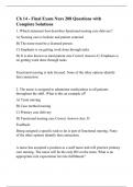 Ch 14 - Final Exam Nurs 208 Questions with Complete Solutions