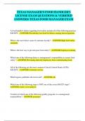 TEXAS MANAGER'S FOOD HANDLER'S  LICENSE EXAM QUESTIONS & VERIFIED  ANSWERS/ TEXAS FOOD MANAGER EXAM