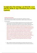 Straighterline Microbiology Lab BIO250L Lab 4 Selective Media & Agar Worksheet (New Version Updated)