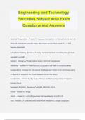 Engineering and Technology Education Subject Area Exam Questions and Answers