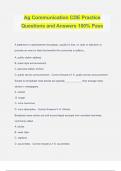 Ag Communication CDE Practice Questions and Answers 100% Pass