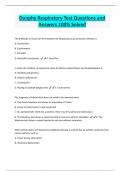 Dunphy Respiratory Test Questions and  Answers 100% Solved 