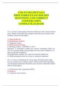 CMS FUNDAMENTALS PROCTORED EXAM 2024-2025 QUESTIONS AND CORRECT ANSWERS (100% COMPLETE)AGRADE