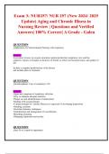 Exam 3 : NUR257/ NUR 257 (ALL 2024/ 2025 Updates BUNDLED TOGETHER WITH COMPLETE SOLUTION) Aging and Chronic Illness in Nursing Review |Questions and Verified Answers| 100% Correct| A Grade - Galen