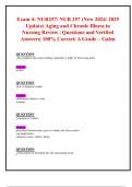 Exam 3 & Exam 4 : NUR257/ NUR 257 (ALL 2024/ 2025 Updates BUNDLED TOGETHER WITH COMPLETE SOLUTION) Aging and Chronic Illness in Nursing Review |Questions and Verified Answers| 100% Correct| A Grade - Galen