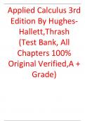  Test Bank For Applied Calculus 3rd Edition By  Hughes-Hallett,Thrash