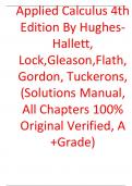 Test Bank For Applied Calculus 4th Hughes-Hallett,Lock,Gleason,Flath,Gordon,Tucker