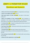 ARMY E-6 PROMOTION BOARD Questions and Answers