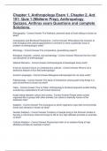 Chapter 1, Anthropology Exam 1, Chapter 2, Ant 101: Quiz 1 (Midterm Prep), Anthropology Quizzes, Anthrax exam Questions and complete Solutions.