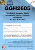 GGH2605 PORTFOLIO (COMPLETE ANSWERS) Semester 1 2024 - DUE 31 May 2024