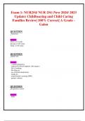 Exam 1: NUR254/ NUR 254 (New 2024/ 2023 Update) Childbearing and Child Caring  Families Review| 100% Correct| A Grade - Galen 