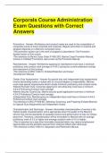 Corporals Course Administration Exam Questions with Correct Answers