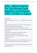 2024 - Adobe Premiere Pro Test Review Exam Questions and Answers (100% Verified by Expert)