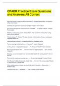 Bundle For CPAER Practice Exam Questions and Answers All Correct