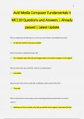 Avid Media Composer Fundamentals II  MC110 Questions and Answers | Already  passed | Latest Update 