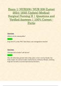 Exam 1: NUR209 / NUR 209 (Latest 2024 / 2025 Update) Medical-Surgical Nursing II | Questions and Verified Answers | 100% Correct - Fortis