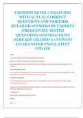 CROSSFIT LEVEL 1 EXAM 2024  WITH ACTUAL CORRECT  QUESTIONS AND VERIFIED  DETAILED ANSWERS BY EXPERTS  |FREQUENTLY TESTED  QUESTIONS AND SOLUTIONS  |ALREADY GRADED A+|NEWEST  |GUARANTEED PASS |LATEST  UPDATE