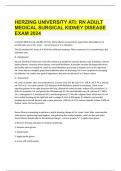 HERZING UNIVERSITY ATI: RN ADULT MEDICAL SURGICAL KIDNEY DISEASE EXAM 2024