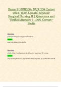 Exam 3: NUR209 / NUR 209 (Latest 2024 / 2025 Update) Medical-Surgical Nursing II | Questions and Verified Answers | 100% Correct - Fortis