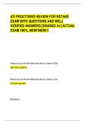 ATI PROCTORED REVIEW FOR RETAKE  EXAM WITH QUESTIONS AND WELL  VERIFIED ANSWERS [GRADED A+] ACTUAL  EXAM 100%..NEW!!NEW!!!