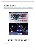 Test Bank For Paramedic Care: Principles & Practice Volume 1 5th Edition by Robert S. Porter, Bryan E. Bledsoe, Richard A. Cherry ||Latest Update||All Chapters ||Complete Guide A+