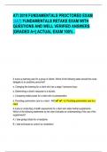 ATI 2019 FUNDAMENTALS PROCTORED EXAM  ATI FUNDAMENTALS RETAKE EXAM WITH  QUESTIONS AND WELL VERIFIED ANSWERS  [GRADED A+] ACTUAL EXAM 100% .