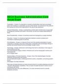 DECA Business Administration Core Vocab Exam with correct Answers