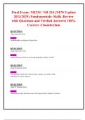 Final Exam: NR224 / NR 224 (NEW Update 2024/2025) Fundamentals: Skills |Review  with Questions and Verified Answers| 100% Correct -Chamberlain 