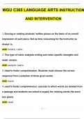 WGU C365 Language Arts Instruction and Intervention Updated 2024 Questions and Answers 2024 / 2025 (Verified Answers by Expert)