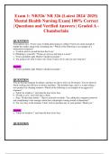 Exam 1 & Exam 2: NR326/ NR 326 (New 2024/ 2025 Updates BUNDLED TOGETHER WITH COMPLETE SOLUTIONS) Mental Health Nursing | 100% Correct | Questions and Verified Answers | Graded A - Chamberlain