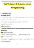 Portage Learning, A&P 1, Module 6, Endocrine system Questions and Answers 2024 / 2025 (Verified Answers by Expert)