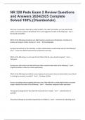 NR 328 Peds Exam 2 Review Questions and Answers 2024/2025 Complete Solved 100%;(Chamberlain)