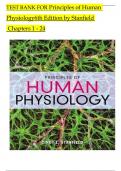 TEST BANK For Principles of Human Physiology, 6th Edition by Stanfield, Verified Chapters 1 - 24, Complete Newest Version