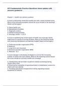 ATI Fundamentals Practice Questions latest update with answers graded A+       of the following tasks should the nurse identify as the responsibility of state licensing boards?    A.	Monitoring evidence-based practice for clients who have a specific diagn