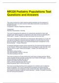 NR328 Pediatric Populations Test Questions and Answers