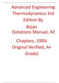 Solutions Manual For Advanced Engineering Thermodynamics 3rd Edition Bejan 