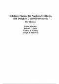 Solutions Manual For Analysis Synthesis and Design of Chemical Processes 3rd Edition Turton Bailie Whiting Shaeiwitz