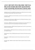 ANCC REVIEW PSYCHIATRIC MENTAL HEALTH NURSE REVIEW QUESTIONS AND ANSWERS WITH SOLUTIONS 2024