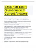 Bundle For EXSS 180 Test 1 Questions with Correct Answers