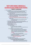 NUFT 2024 EXAM 3 MODULE A (Cardiovascular) STUDY NOTES HOLY FAMILY UNIVERSITY