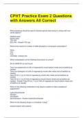 Bundle For CPHT Exam Questions with Correct Answers