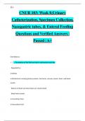 CNUR 103: Week 8;Urinary  Catheterization, Specimen Collection,  Nasogastric tubes, & Enteral Feeding Questions and Verified Answers |  Passed | A+